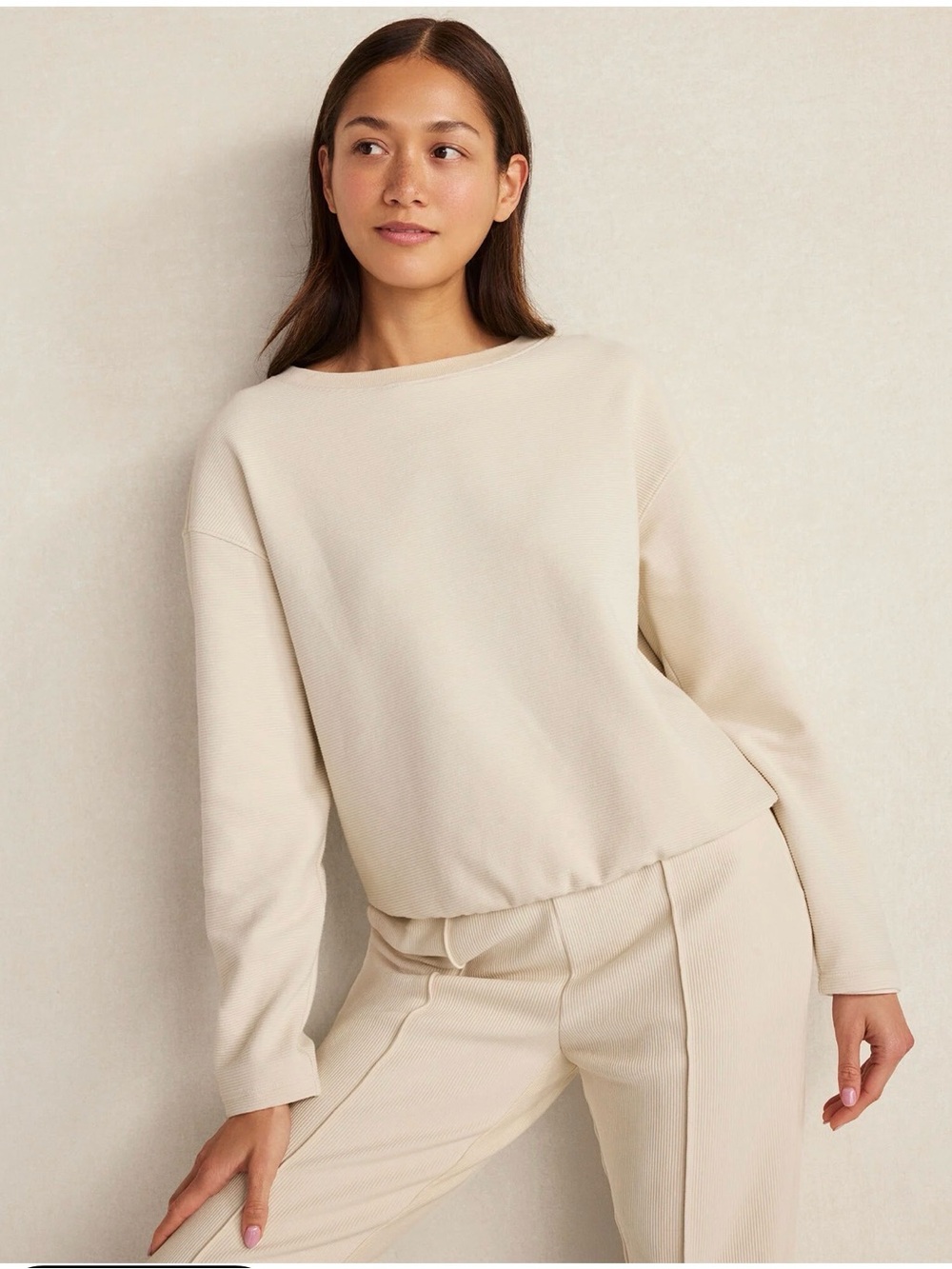 Talbots Women's Cream Boatneck Pullover Sweatshirt